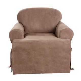 Sure Fit Soft Suede T Chair Slipcover   Sable