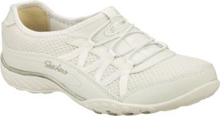 Womens Skechers Relaxed Fit Breathe Easy Relaxation   White Casual Shoes