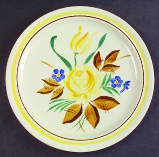 Red Wing Picardy Dinner Plate, Fine China Dinnerware   Village Green,Yellow&Blue