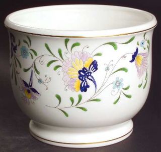 Coalport Pageant Large Cachepot, Fine China Dinnerware   Lavender,Aqua,Blue&Yell