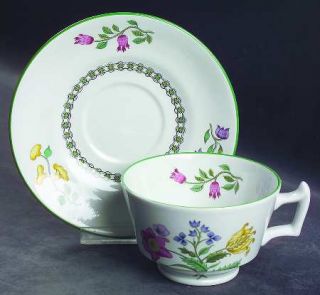 Spode Summer Palace (Imperialware) London Shape Footed Cup & Saucer Set, Fine Ch