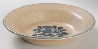 Pfaltzgraff Folk Art Rim Soup Bowl, Fine China Dinnerware   Blue Floral Design O