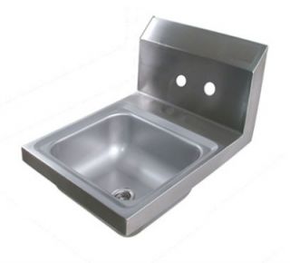 John Boos Wall Mount Hand Sink, 9 x 9 x 5 in, All Stainless