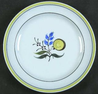 Arabia of Finland Windflower Salad Plate, Fine China Dinnerware   Blue Body,Yell