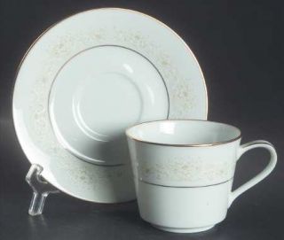 Noritake Dearest Footed Cup & Saucer Set, Fine China Dinnerware   Contemporary,