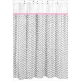 Chevron Grey Shower Curtain Pink Trim (Grey, white, Materials 100 percent cottonDimensions 72 inches wide x 72 inches longCare instructions Machine washableShower hooks and liners not includedThe digital images we display have the most accurate color p