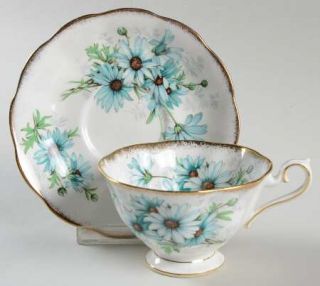 Royal Albert Marguerite(Hampton Shape) Footed Cup & Saucer Set, Fine China Dinne