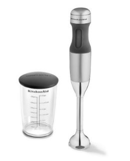 KitchenAid 2 Speed Hand Blender w/ 3 Cup Blending Jar & Lid, Contour Silver