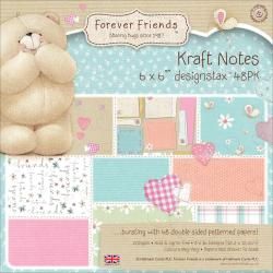 Forever Friends Kraft Notes Designstax 6 X6 48/sheets  16 Double sided Designs/3 Each, 200gsm