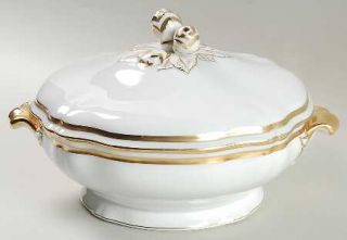 Ceralene Marie Antoinette (Gold) Round Covered Vegetable, Fine China Dinnerware
