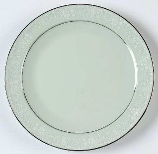 Noritake Honor Green Salad Plate, Fine China Dinnerware   White Embossed Floral,