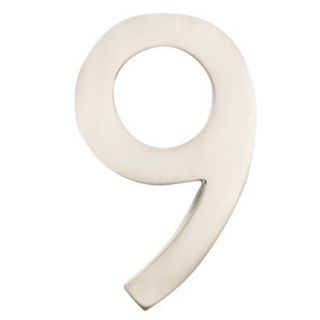 Architectural Mailbox 4 Cast Floating House Number 9 Satin Nickel