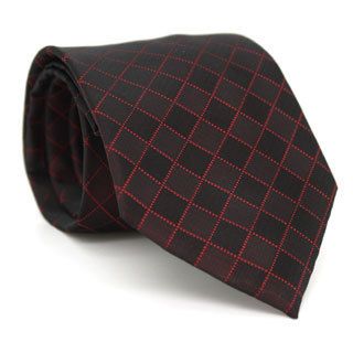 Ferrecci Burgundy Diamond Checkered Neck Tie And Handkerchief Set (Burgundy diamond checkeredApproximate length 59 inchesApproximate width 3.5 inchesMaterials MicrofiberCare instructions Dry cleanModel DO 9 RED )
