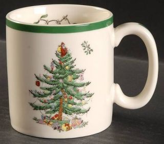 Spode Christmas Tree Green Trim 75th Anniversary Mug, Fine China Dinnerware   Ne