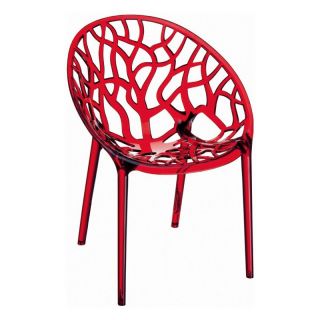 Compamia ISP052 TRD Crystal Polycarbonate Modern Dining Chair   Transparent Red