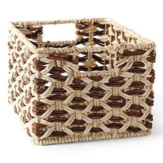 Michael Graves Design Natural Corn Husk Storage Basket, Ivory/Brown