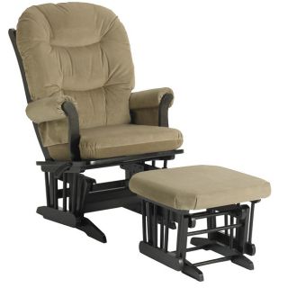 Dutailier Ultramotion Multi position Light Brown Microfiber Glider Chair/ Ottoman Set
