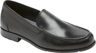 Mens Rockport Classic Venetian Loafer   Black Leather Moc Toe Shoes