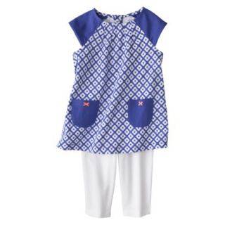 Just One YouMade by Carters Toddler Girls 2 Piece Set   Blue/White 2T