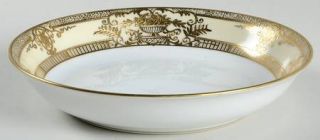 Noritake Fleurdor Coupe Soup Bowl, Fine China Dinnerware   Gold Flower Urns, Cre