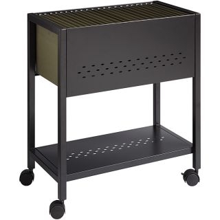Office Designs 24 inch Black Mobile File Cart With Locking Casters (BlackMaterials Steel24 inch steel file cart with open top provides quick access to filesHolds letter or legal size hanging file foldersPerforated design Bottom shelf provides extra stora