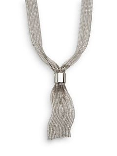 Multi Strand Tassel Necklace   Silver