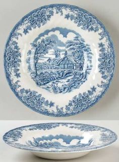 Churchill China Brook Blue, The (Made In England) Rim Soup Bowl, Fine China Dinn