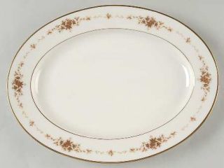 Noritake Suffolk 11 Oval Serving Platter, Fine China Dinnerware   Gold & Orange