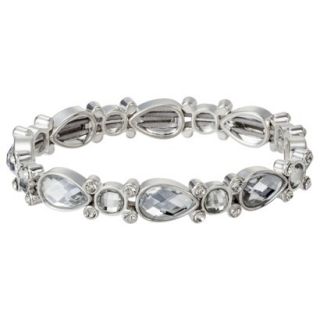 Lonna & Lilly Clear Stone Stretch Bracelet   Silver