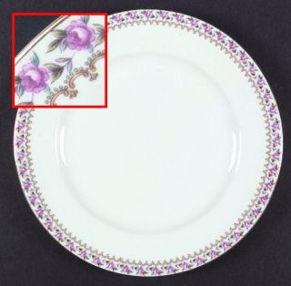 Noritake Floralee Dinner Plate, Fine China Dinnerware   Pink Roses Circling Rim,