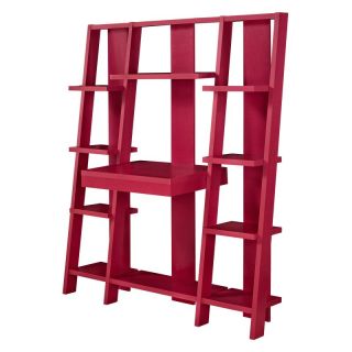 Altra Ladder Bookcase with Desk   Red Multicolor   9802096