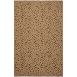Indoor/ Outdoor Natural/ Leopard Print Rug (53 X 77)