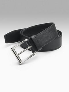 Prada Logo Leather Belt   Nero