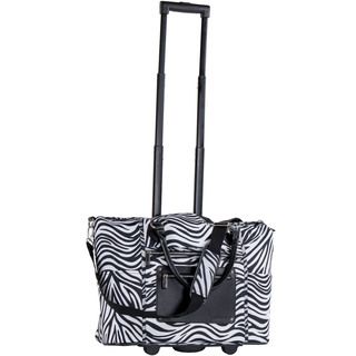Calpak Zanny Zebra 21 inch Laptop Tote Bag (ZebraWeight 5.3 poundsPockets Exterior zippered pocketFashionable easy grab leather handleSelf locking retractable handle systemInline skate ball bearing wheelsSelf repairing excel zippersExterior dimensions 