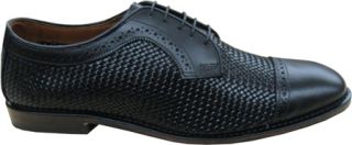 Mens Allen Edmonds Shreveport   Black Custom Calf/Black Weave Lace Up Shoes