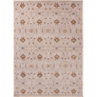 Hand tufted Transitional Oriental Pattern Grey/ Brown Rug (2 X 3)