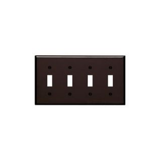 Leviton 85012 Electrical Wall Plate, Toggle Switch, 4Gang Brown