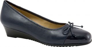 Womens Trotters Lilly   Navy Soft Waxy Tumbled Leather/Patent Casual Shoes