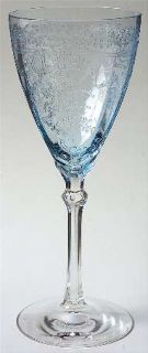 Fostoria June Blue Water Goblet   Stem #5098, Etch #279, Blue