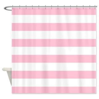  Lt Rose Pink Bold Stripes Shower Curtain  Use code FREECART at Checkout