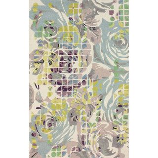 Nuloom Hand tufted Modern Pixel Floral Pastel Wool Rug (76 X 96)