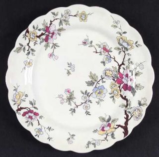 Booths Chinese Tree Dinner Plate, Fine China Dinnerware   Yellow,Red,Blue,Pinkbl