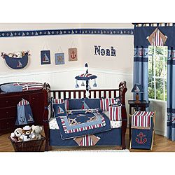 Sweet Jojo Designs Nautical 9 piece Crib Bedding Set