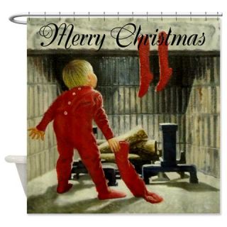  Merry Christmas Stocking Shower Curtain  Use code FREECART at Checkout