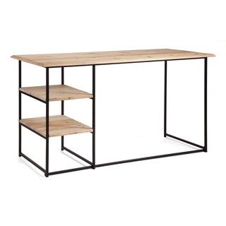 Natural Oak Desk (Natural oakMaterials Wood, metalFinish Fir woodDimensions 30.7 inches high x 55 inches wide x 24 inches deepNumber of shelves Two (2)Model ZUO 98252 Assembly Required )