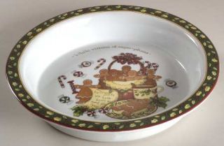 Portmeirion Christmas Story Pie/Baking Plate, Fine China Dinnerware   Scenes Of