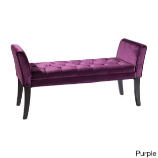 Chatham Velvet Button tufted Double arm Vanity Bench