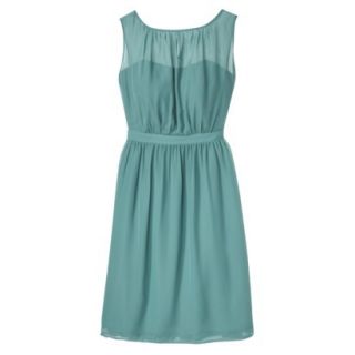 TEVOLIO Womens Plus Size Chiffon Illusion Sleeveless Dress   Blue Ocean   16W