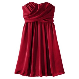 TEVOLIO Womens Satin Strapless Dress   Stoplight Red   6