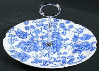 Johnson Brothers English Chippendale Blue Round Serving Plate with Center Handle